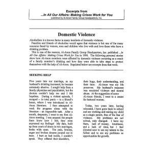 Al Anon Family Groups Reprints - Domestic Violence
