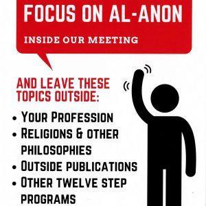 (X-24) Keep The Focus on Al-Anon tri fold table card
